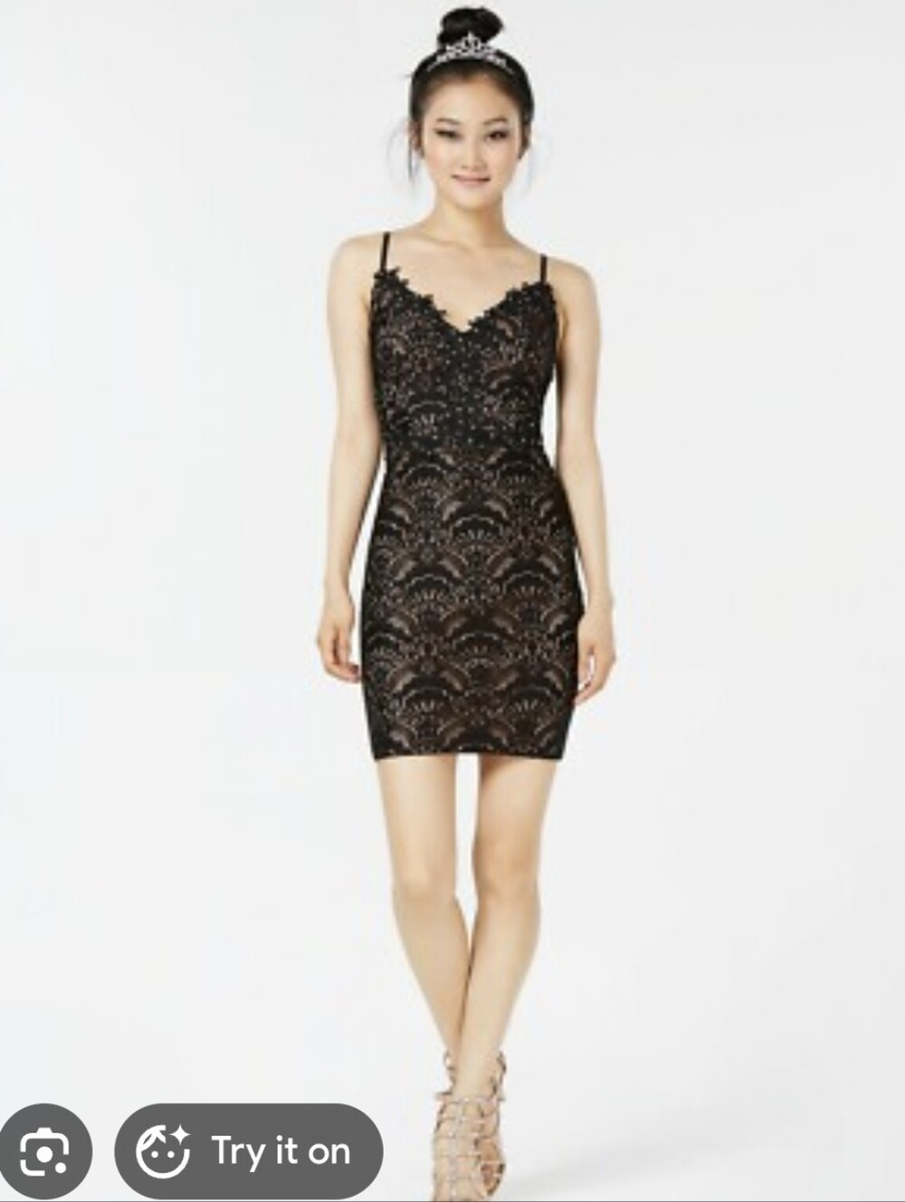 City Studios Black Lace Bodycon Dress